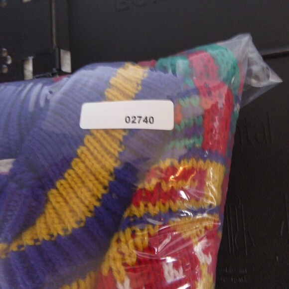 Vintage One Step Up Sweater Womens M  Bright Colors Dancing All Over 80s Loose - Picture 10 of 10